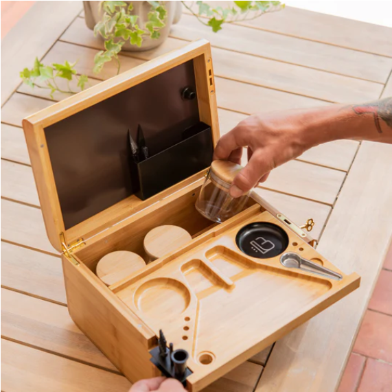 Best Prices For BAMBOO LARGE STASH BOX WITH ACCESSORIES INCLUDED - MIXED  DESIGN