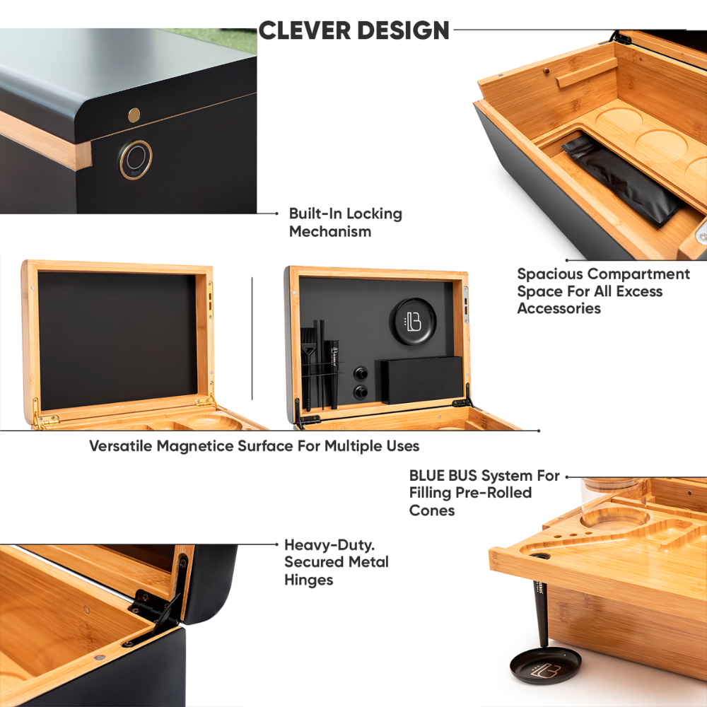 Fingerprint Lock Stash box in black colour