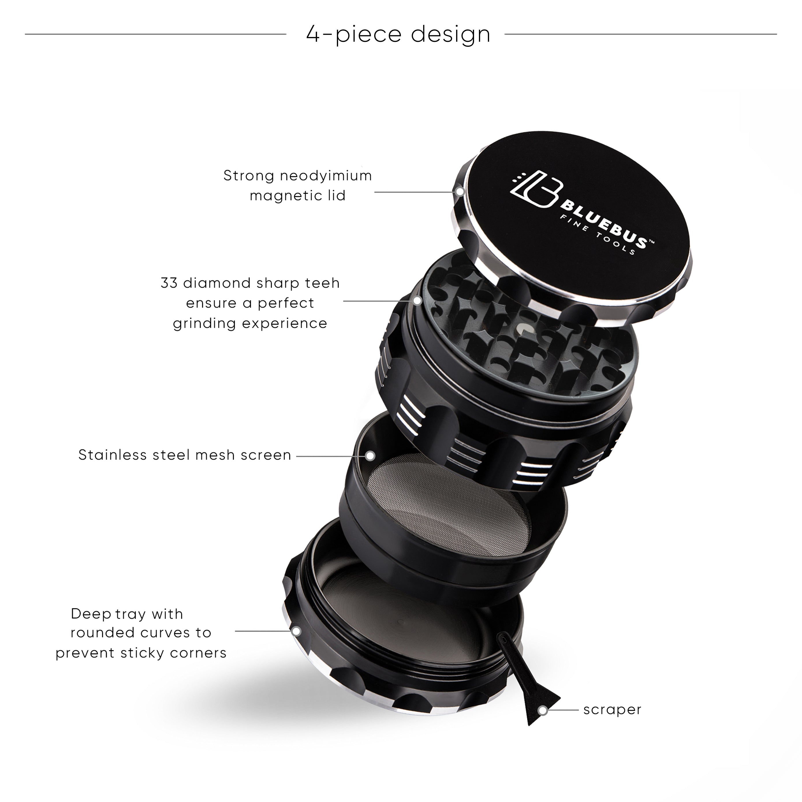 herb grinder 4 piece design