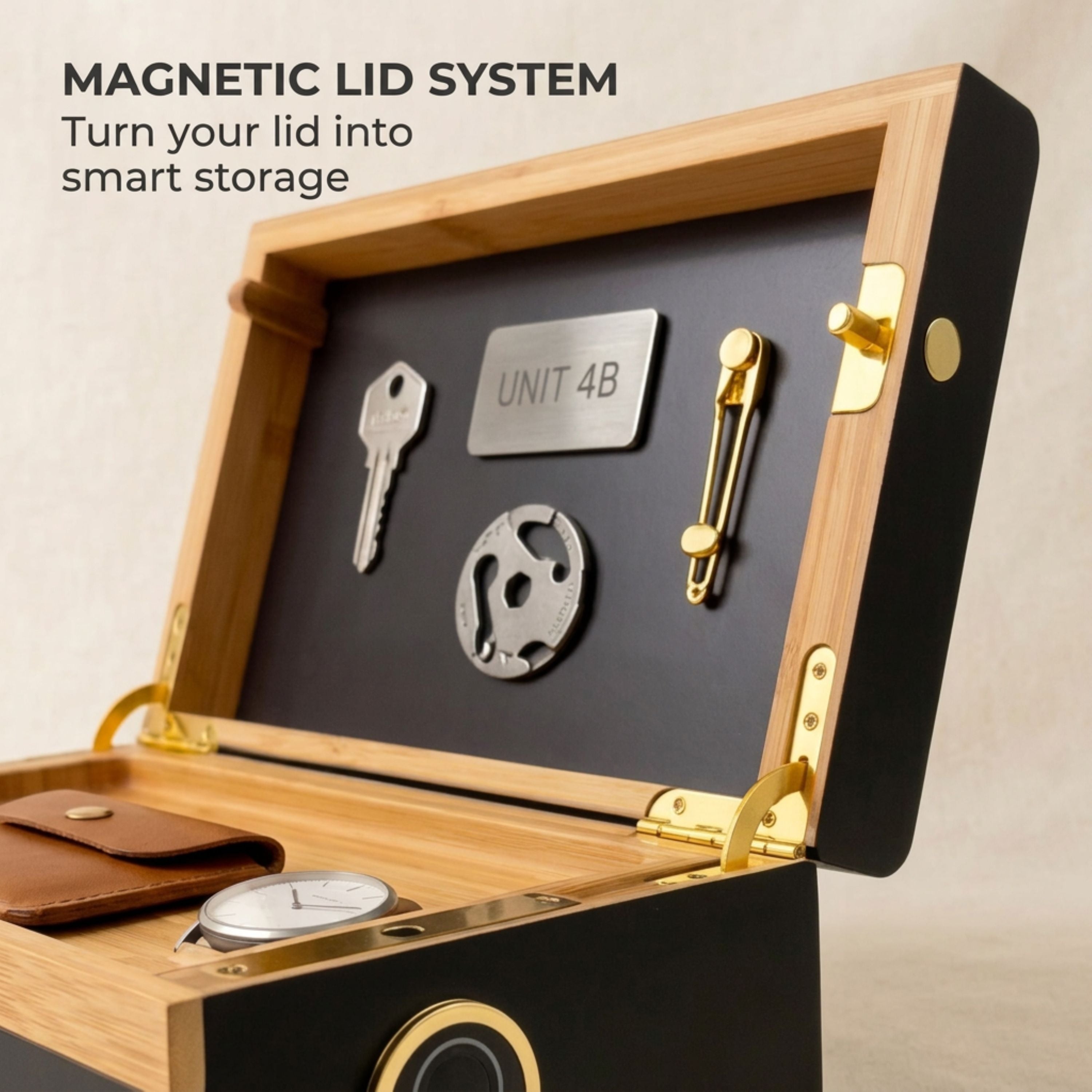 MULTIBOX — Bamboo Fingerprint Lock Organizer | BlueBus