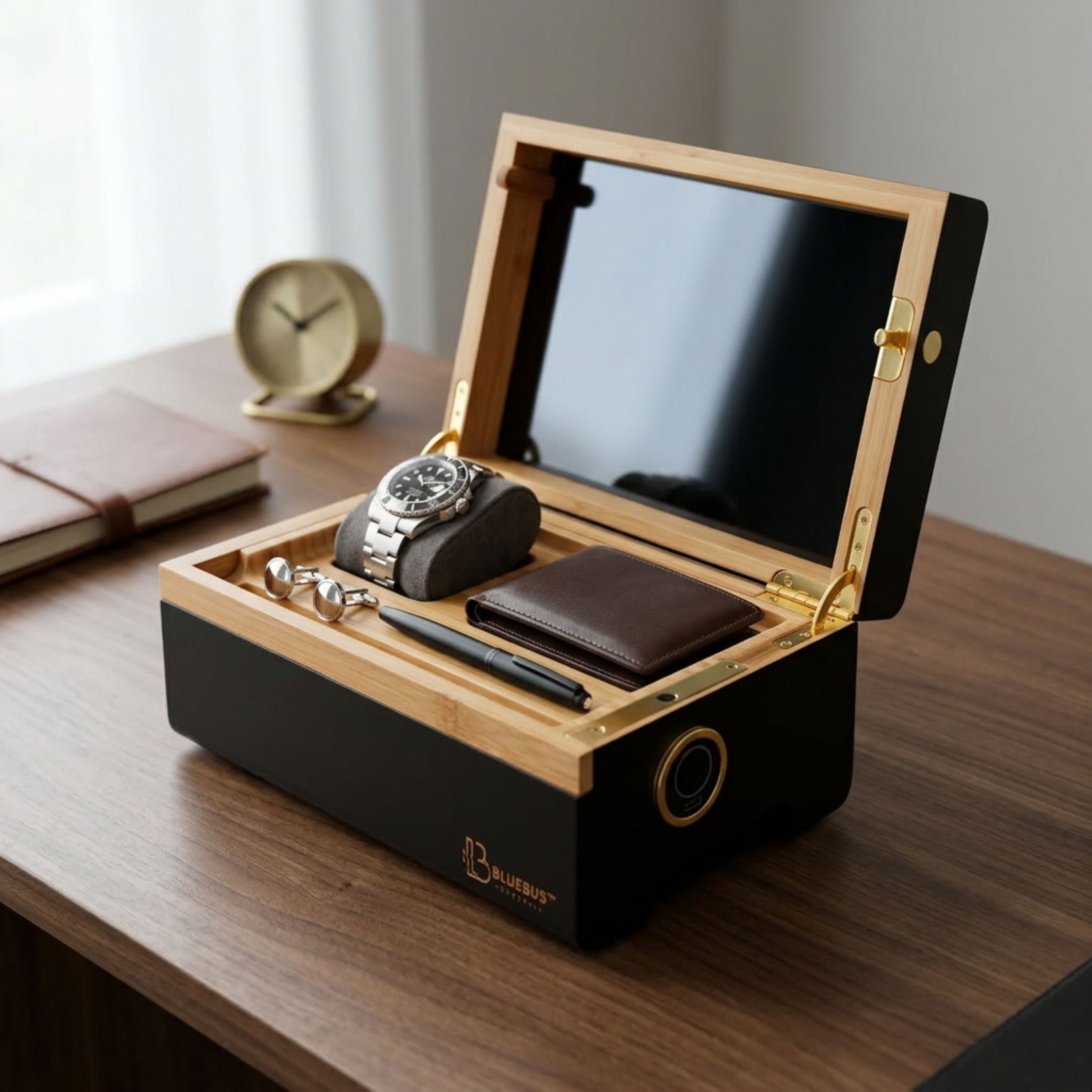 MULTIBOX — Bamboo Fingerprint Lock Organizer | BlueBus