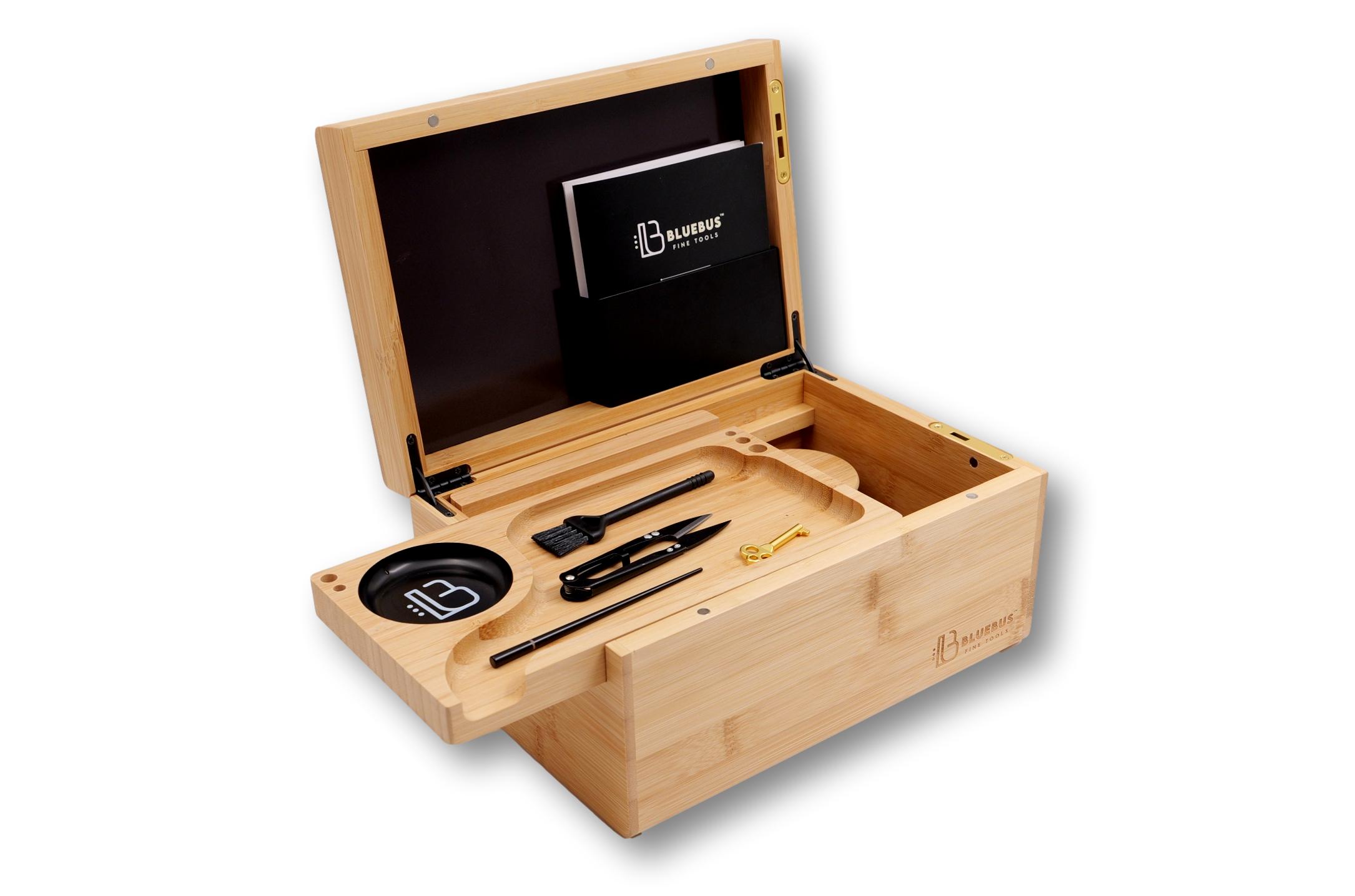 Genesis 3.0 Bamboo Stash Box with Key Lock | BlueBus Fine Tools